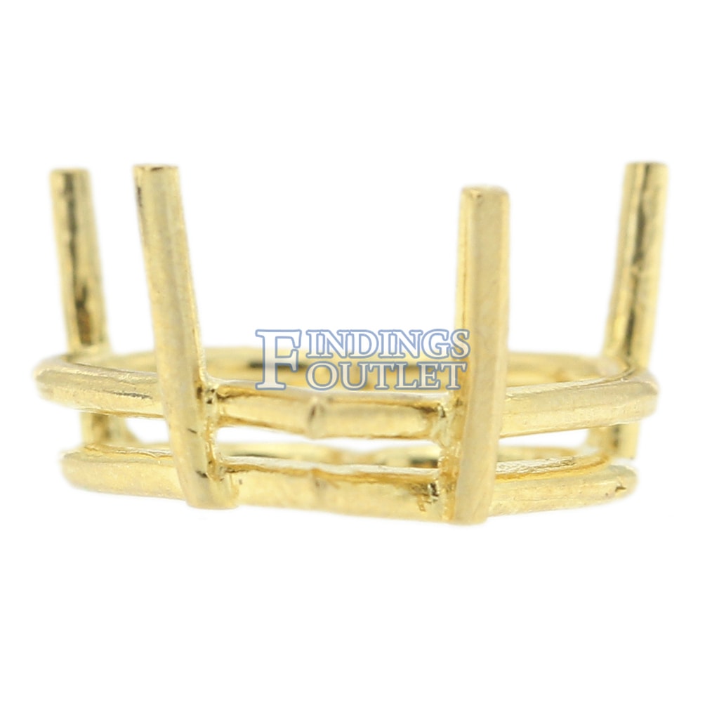 15.25ct 14K Yellow Gold Heart Wire Basket Setting Mounting 4 Prong 0.12ct
