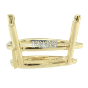 14K Yellow Gold Pear Wire Basket Setting Mounting 4 Prong - Findings Outlet