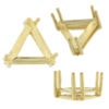 14K Yellow Gold Triangle Wire Basket Setting Mounting 6 Prong