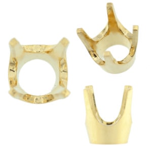 14K Yellow Gold Round V34 Low Base Head Setting Mounting 4 Prong