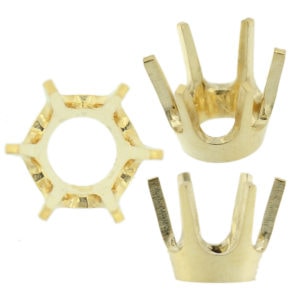 14K Yellow Gold Round V34 Low Base Head Setting Mounting 6 Prong