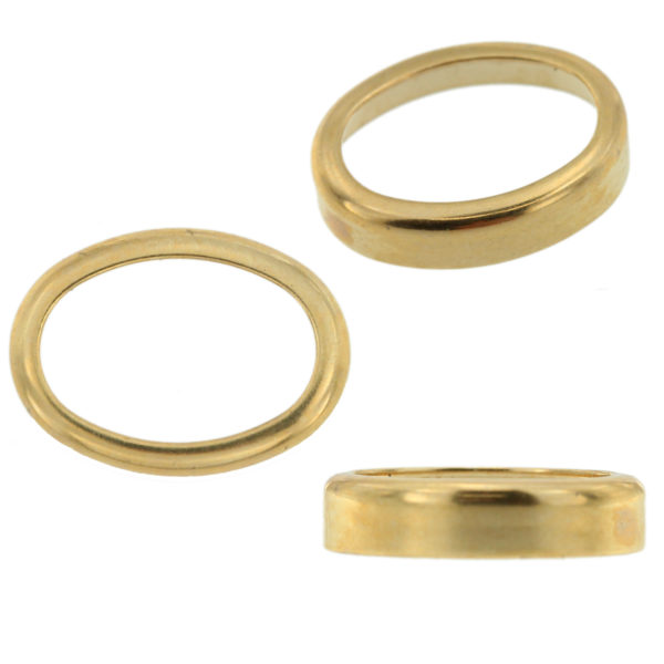 14K Yellow Gold Oval Cut Bezel Head Setting Mounting