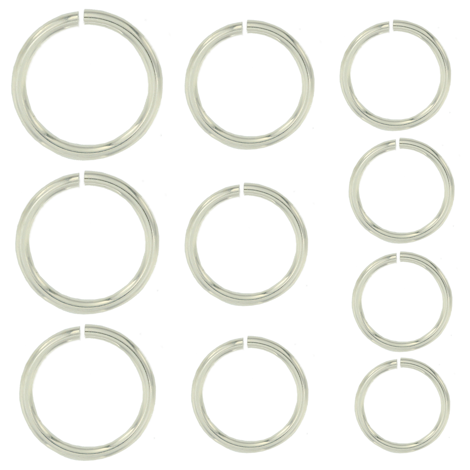 Small Textured Sterling Silver Open Jump Rings (set of eight