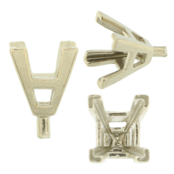thumbnail image 2 of 14K White Gold Round Pre-Notched Basket Setting - 4 Prong 2mm-10.5mm USA Made 2 of 5