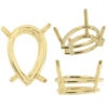 14K Yellow Gold Pear Wire Basket Setting Mounting 4 Prong