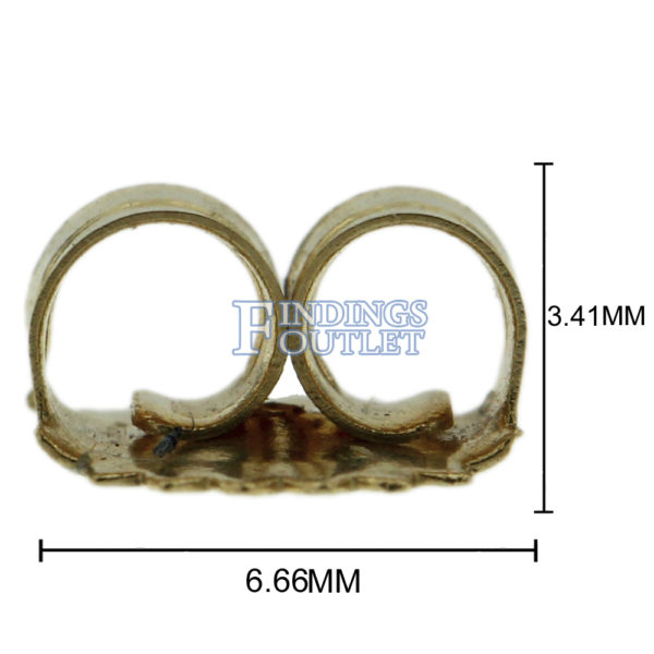 14K Solid Yellow Gold Replacement Single Friction Push Back for Stud Earrings - Image 3