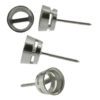 14k White Gold Round Bezel Stud Earring Mounting Setting Screw Back Post