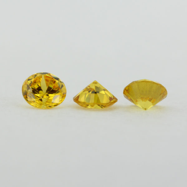 Loose Round Cut Citrine CZ Gemstone Cubic Zirconia November Birthstone Group