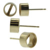 14k Yellow Gold Round Bezel Stud Earring Mounting Setting Push Back Post