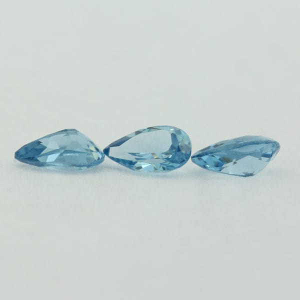 Loose Pear Shape Aquamarine CZ Gemstone Cubic Zirconia March Birthstone Group