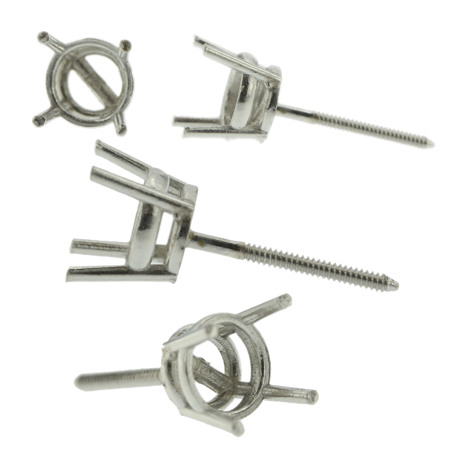 Platinum Earring Screw Backs Threaded Post to fit .034 Inch (1 Pair)