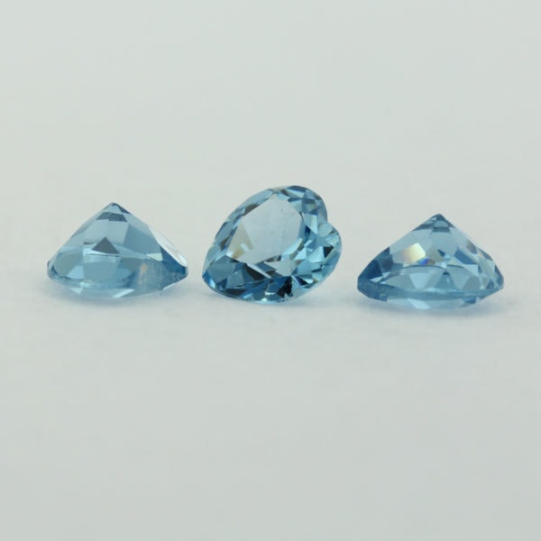 Loose Heart Shape Aquamarine CZ Gemstone Cubic Zirconia March Birthstone Group
