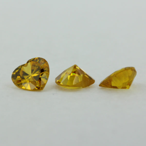 Loose Heart Shape Citrine CZ Gemstone Cubic Zirconia November Birthstone Group