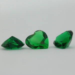 Loose Heart Shape Emerald CZ Gemstone Cubic Zirconia May Birthstone Group