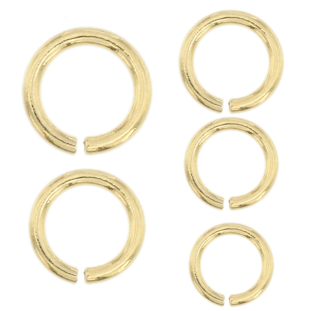 14K Solid Yellow Gold Jump Ring Round Open 2.5mm - 5.5mm Chain End 1 Piece  USA - Findings Outlet