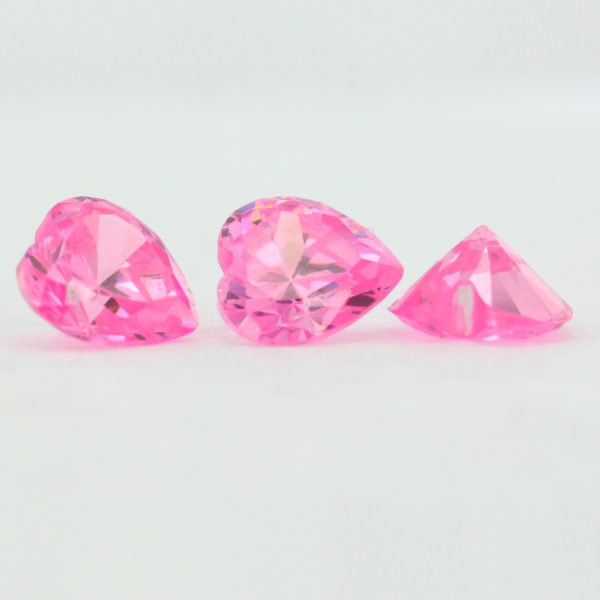 Loose Heart Shape Pink CZ Gemstone Cubic Zirconia October Birthstone Group