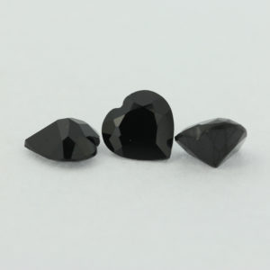 Loose Heart Shape Black Onyx CZ Gemstone Faceted Cubic Zirconia Group