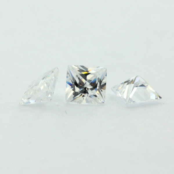 Loose Princess Cut Clear CZ Gemstone Cubic Zirconia April Birthstone Group