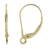 14k Yellow Gold Leverback Earring Mounting Dangling Setting Standard Loop Style