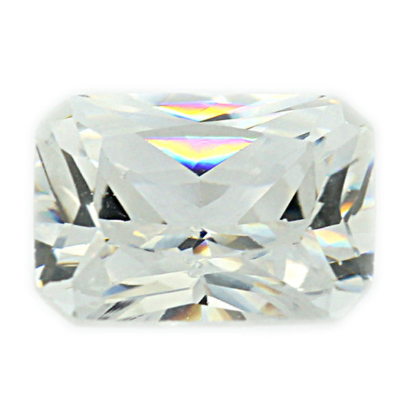 Loose Emerald Cut Clear CZ Gemstone Cubic Zirconia April Birthstone