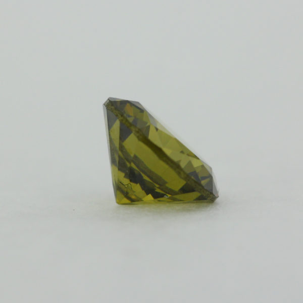 Loose Round Cut Peridot CZ Gemstone Cubic Zirconia August Birthstone Side