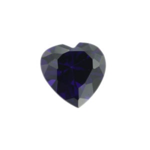 Loose Heart Shape Amethyst CZ Gemstone Cubic Zirconia February Birthstone Front