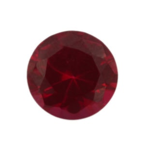Loose Round Cut Ruby CZ Gemstone Cubic Zirconia July Birthstone Front