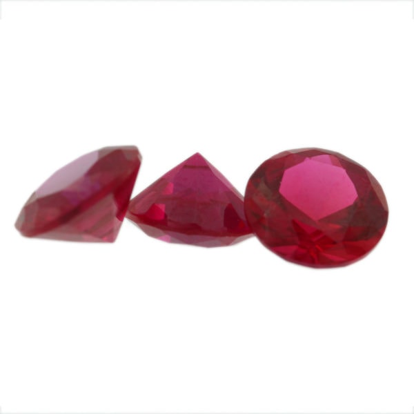 Loose Round Cut Ruby CZ Gemstone Cubic Zirconia July Birthstone Group