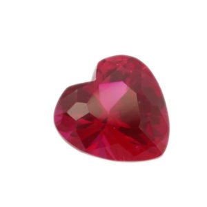 Loose Heart Shape Ruby CZ Gemstone Cubic Zirconia July Birthstone Front