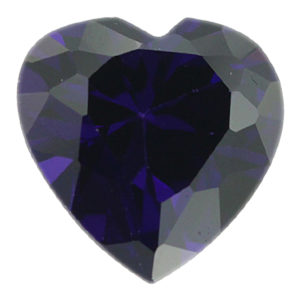 Loose Heart Shape Amethyst CZ Gemstone Cubic Zirconia February Birthstone