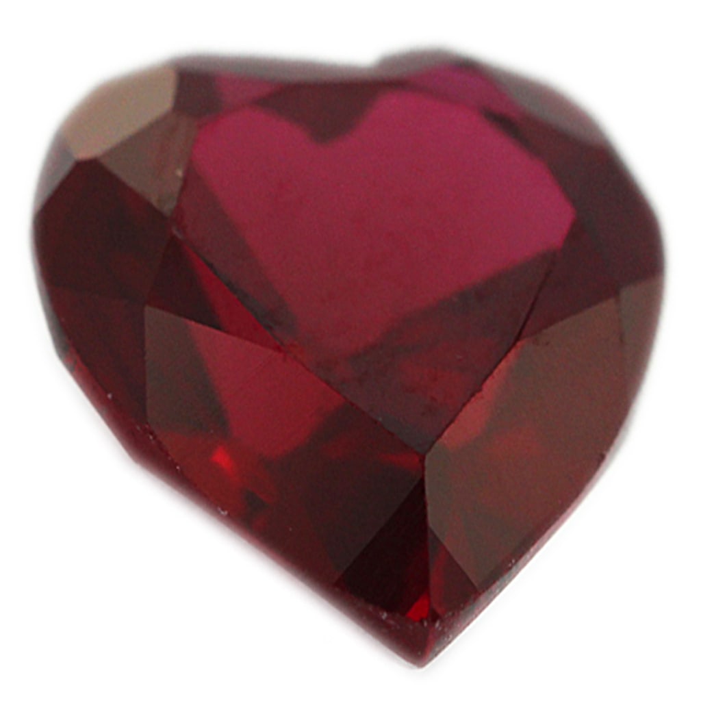 Loose Heart Shape Cut Garnet CZ Stone Single Red Cubic Zirconia Jan Birthstone 