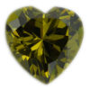 Loose Heart Shape Peridot CZ Gemstone Cubic Zirconia August Birthstone