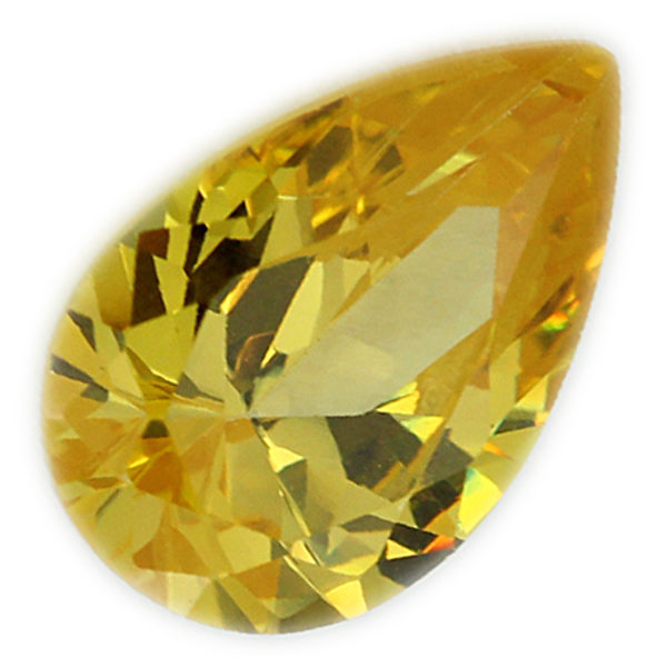 Loose Pear Shape Citrine CZ Gemstone Cubic Zirconia November Birthstone