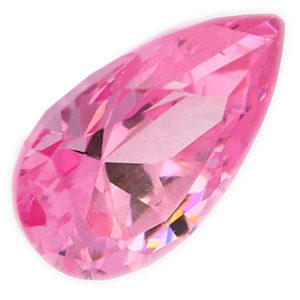 Loose Pear Shape Pink CZ Gemstone Cubic Zirconia October Birthstone