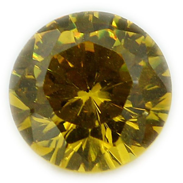 Loose Round Cut Citrine CZ Gemstone Cubic Zirconia November Birthstone