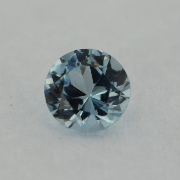 Loose Round Cut Aquamarine CZ Gemstone Cubic Zirconia March Birthstone Front