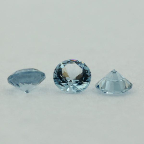 Loose Round Cut Aquamarine CZ Gemstone Cubic Zirconia March Birthstone Group