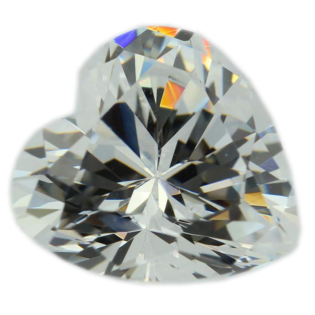 CZ 6mm Heart Shaped Loose Colorless Cubic Zirconia 