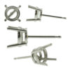 14k White Gold Round Stud Earring Mounting Setting Push Back Post 4 Prong