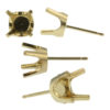 14k Yellow Gold Round Stud Earring Mounting Setting Push Back Post 4 Prong