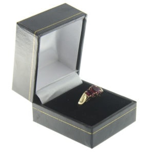 Red Leather Classic Ring Box Display Jewelry Gift Box