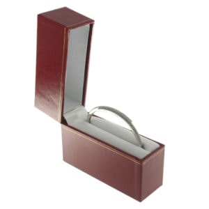 Red Leather Classic Bangle Watch Box Display Jewelry Gift Box