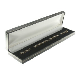 Black Leather Classic Bracelet Box Display Jewelry Gift Box