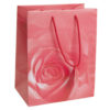 8x10 Pink Rose Tote Gift Bags Glossy Paper Shopping Bag With Handle