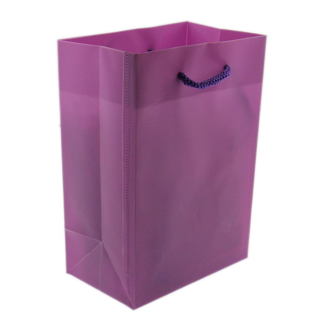 4.5x6.5 Purple Tote Gift Bags Frosted Paper Shopping Bag With Handle Pack  of 12