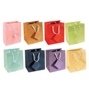 4.75x6.75 Assorted Tote Gift Bags Pastel Paper Shopping Bag With Handle