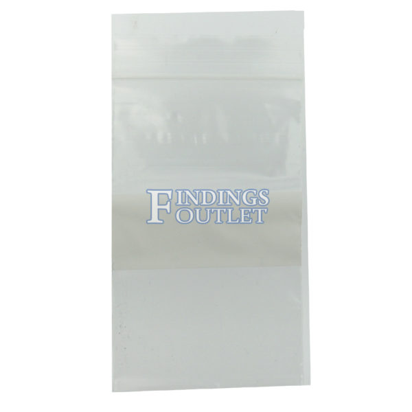 3x5 Plastic Resealable Bags Clear Zip Lock 2 Mil w/ Writing Block Single