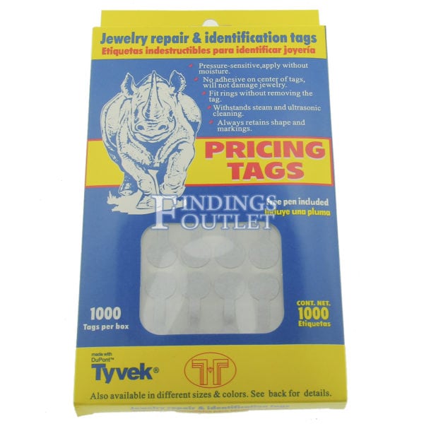Rhino Round Silver Standard Sticker Jewelry Price Tags 1000 Pcs Pack