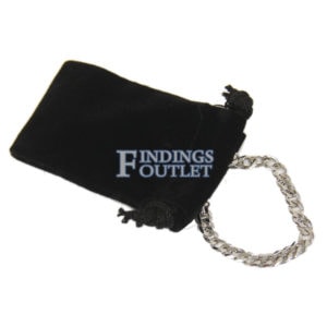 1.5x2.5 Black Velvet Pouch Jewelry Drawstring Gift Bag Pack of 12 -  Findings Outlet