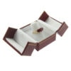 Red Leather Double Door Ring Finger Box Display Jewelry Gift Box